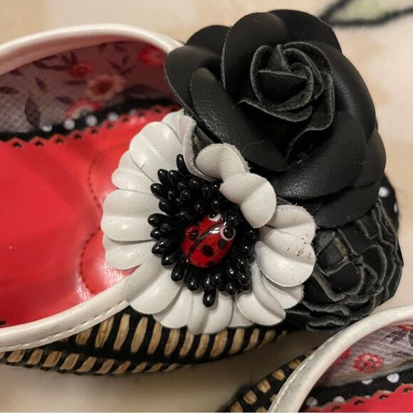 Poetic License Fancy Me Block Platform Heels Black Tan Red White Floral US 6 - Picture 15 of 15